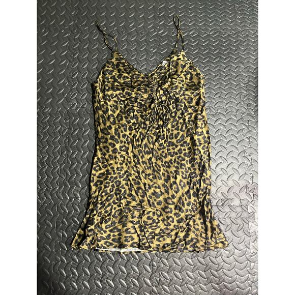 ZARA Leopard Print Ruched Mini Dress - Picture 1 of 3